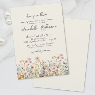 Botanical Autumn Wildflowers Bridal Shower Invitation