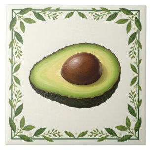 Botanical Avocado Ceramic Tile