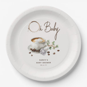 Botanical Baby is Brewing' Coffee Baby Shower Paper Plate