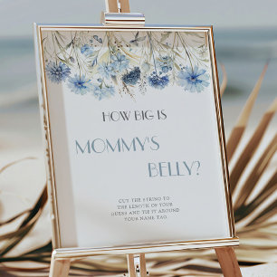 Botanical Baby Shower Belly Guessing Game Poster