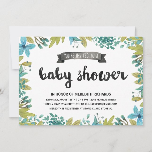 Botanical Baby Shower Invitation (Front)