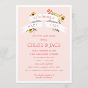BOTANICAL BANNER   BABY SHOWER INVITATION