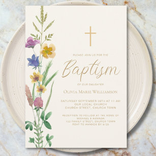 Botanical Baptism Invitation