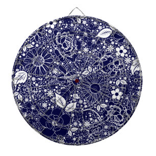 Botanical Beauties Blue Dartboard