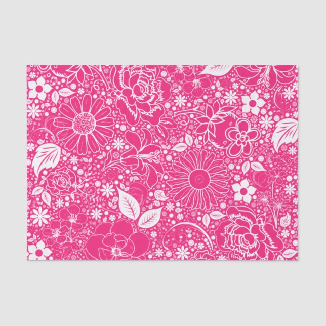 Botanical Beauties-Bright Pink-TISSUE WRAP PAPER (Front)