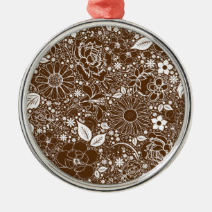 Botanical Beauties Brown Metal Ornament