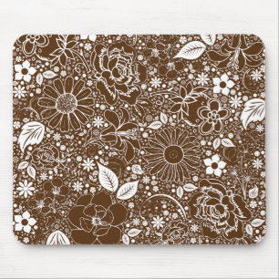 Botanical Beauties Brown MOUSE PAD