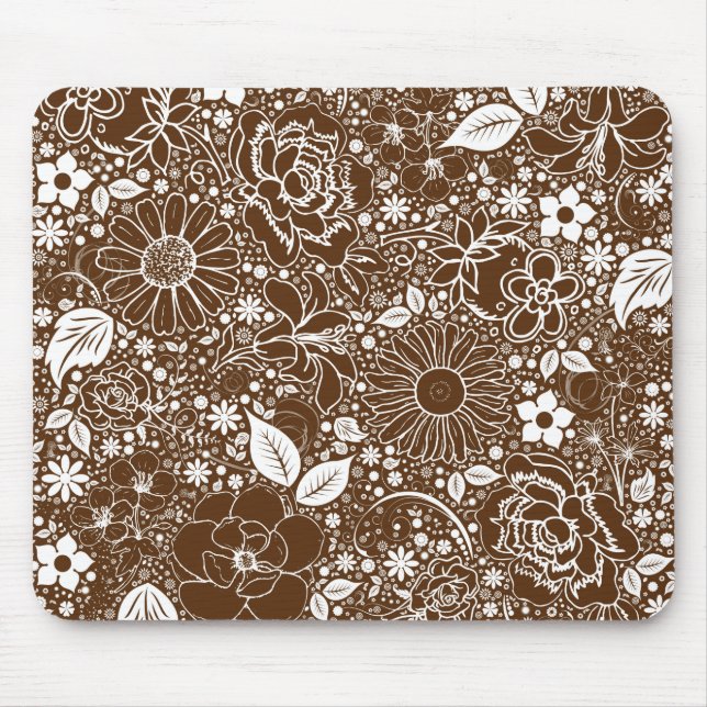 Botanical Beauties Brown MOUSE PAD (Front)