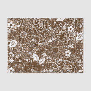 Botanical Beauties-Brown-White-TISSUE WRAP PAPER