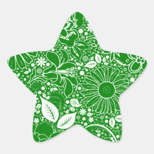 Botanical Beauties Green Star Sticker