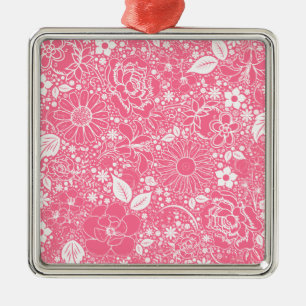 Botanical Beauties Light Pink Metal Ornament