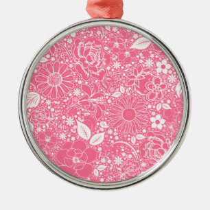 Botanical Beauties Light Pink Metal Ornament