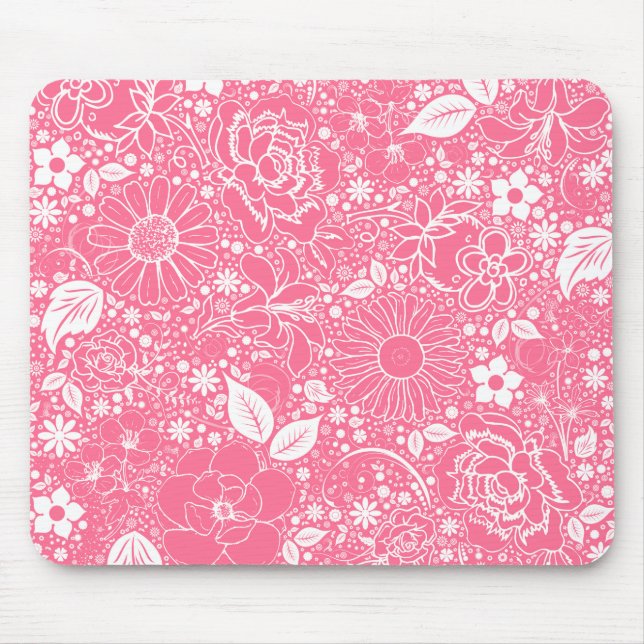 Botanical Beauties Light Pink MOUSEPAD (Front)