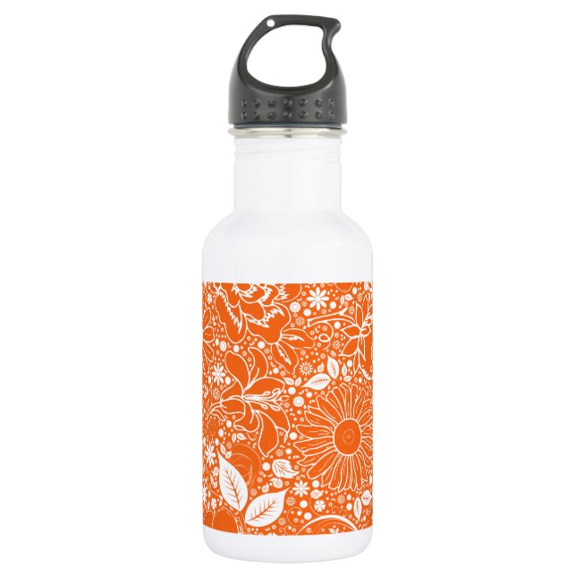 Botanical Beauties Orange 532 Ml Water Bottle (Front)