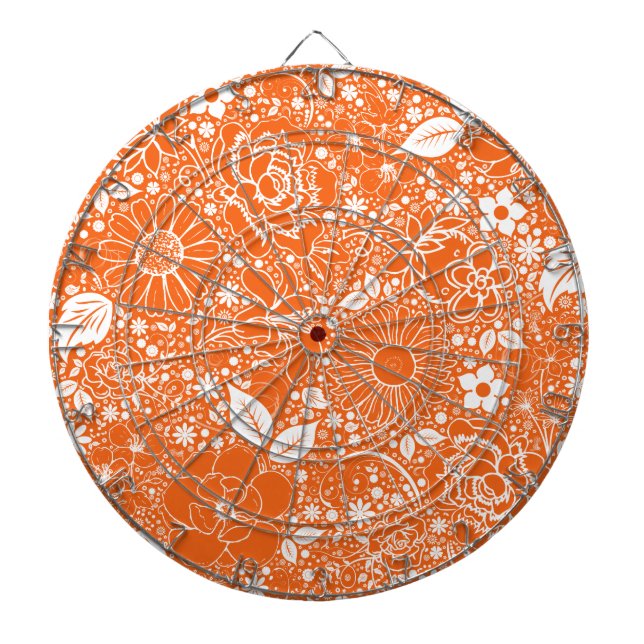 Botanical Beauties Orange Dart Board (Front)