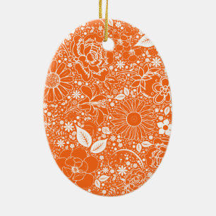 Botanical Beauties Orange OVAL ORNAMENT