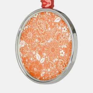 Botanical Beauties Orange Premium Round Ornament