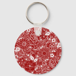 Botanical Beauties Red Keychain
