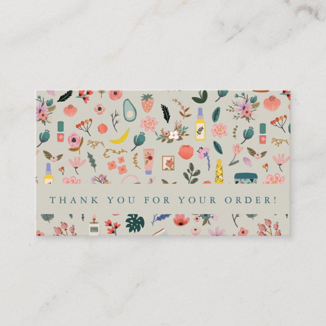 Botanical Beauty Floral Nature Branding THANK YOU Business Card (Front)