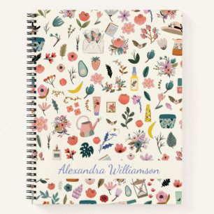 Botanical Beauty Nature Pattern Personalised  Notebook