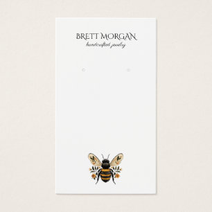 Botanical Bee Earring Jewelry Display Card