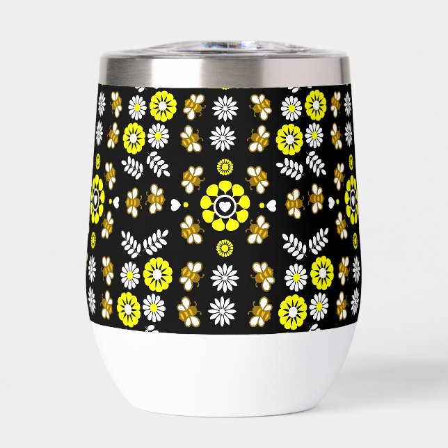 Botanical Bee Flower Pattern (Front)