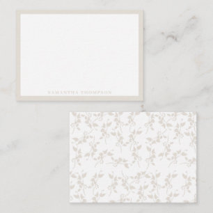 Botanical Beige Decorative Leaf Pattern  Card