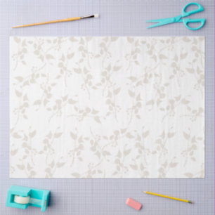 Botanical Beige Decorative Leaf Pattern Tissue Paper