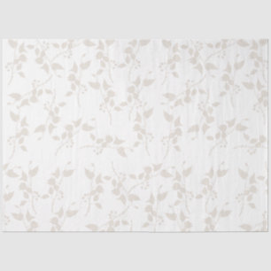 Botanical Beige Decorative Leaf Pattern Tissue Paper
