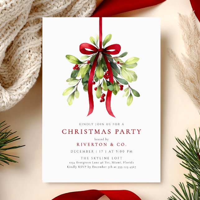 Botanical Berries Christmas Party Invitation (Creator Uploaded)