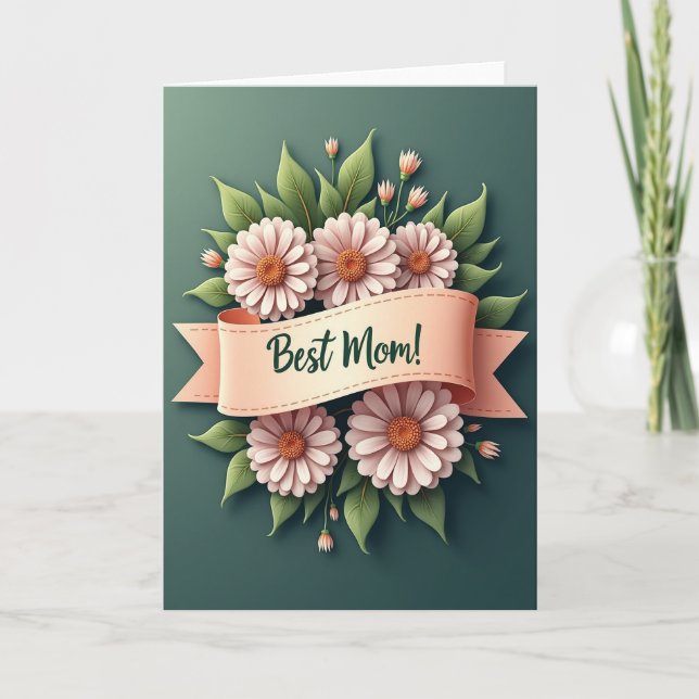 Botanical Best Mum Message Card (Front)