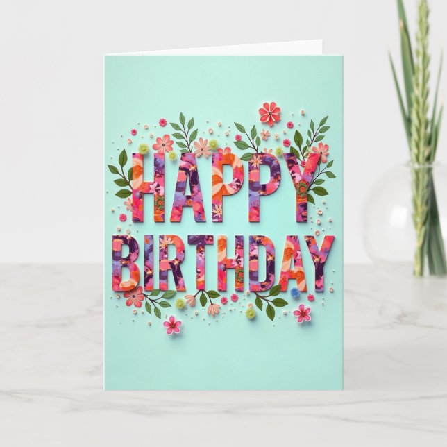 Botanical Birthday Cheer Card (Front)