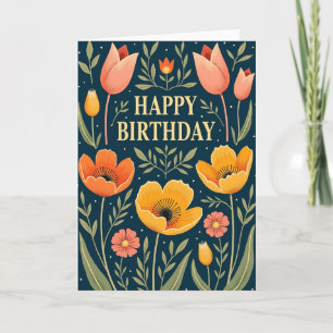 Botanical Birthday Greeting Card