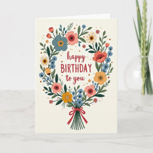 Botanical Birthday Illustration Card