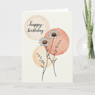Botanical Birthday Line Art Card