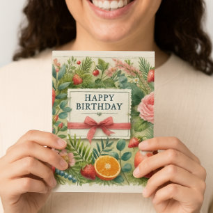 Botanical Birthday Wishes for Her Card