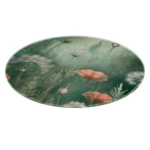 Botanical Bliss: AI-Generated Flower Cutting Board