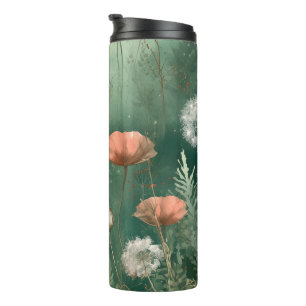 Botanical Bliss: AI-Generated Flower Thermal Tumbler