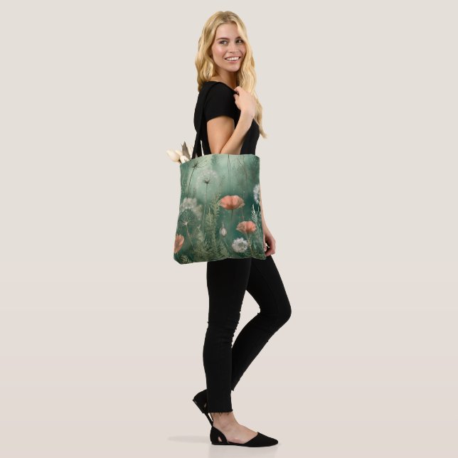 Botanical Bliss: AI-Generated Flower Tote Bag (On Model)