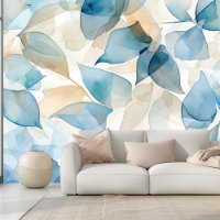 Botanical Bliss Blue and Yellow Floral Pattern