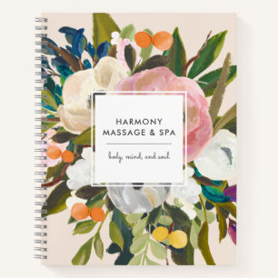 Botanical Bliss Business   Modern Floral   Cream Notebook
