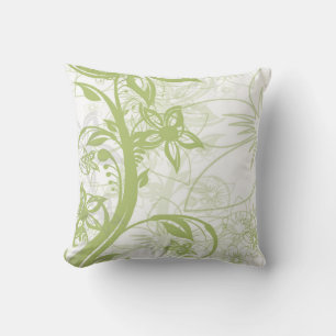 Botanical Bliss Green Flora Decorative Cotton  Cushion
