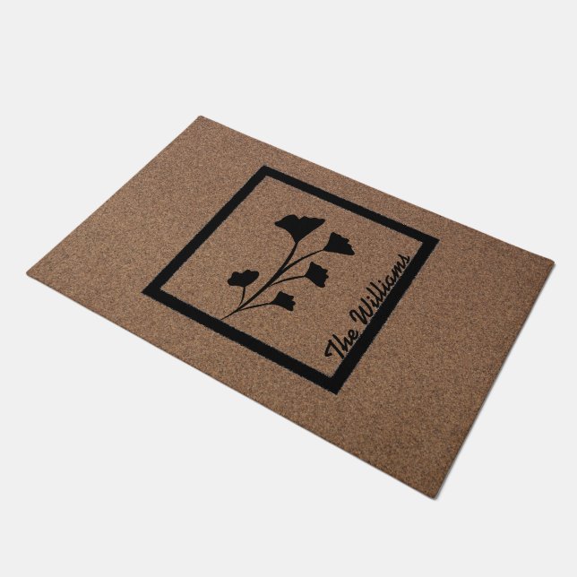 Botanical Bliss: Personalised Plant Design Doormat (Angled)