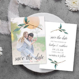 Botanical Bliss Wedding Photo Save The Date