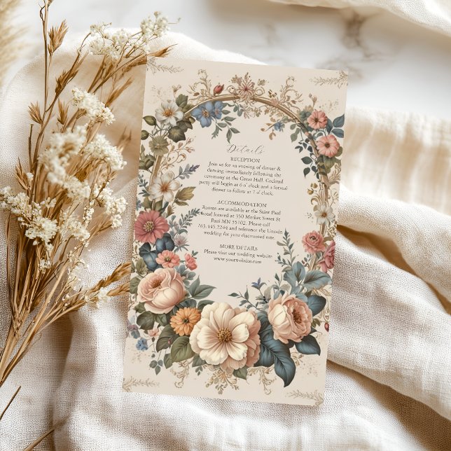 Botanical Bliss Wildflowers Art Nouveau Wedding Enclosure Card (Creator Uploaded)