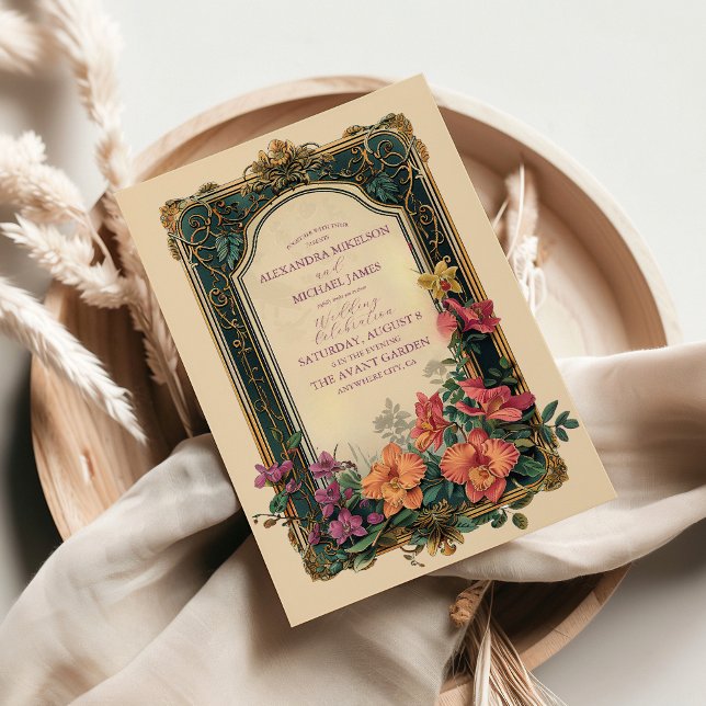 Botanical Bliss Wildflowers Art Nouveau Wedding Invitation (Creator Uploaded)