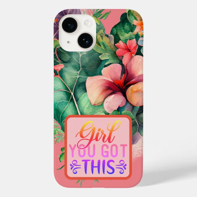 Botanical Bloom Girl You Got This Quote Case-Mate iPhone Case (Back)