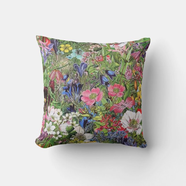 Botanical Bloom Nature Wildflower Cushion (Front)