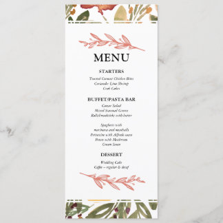 Botanical Bloom Painting Menu Card