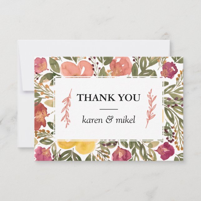 Botanical Bloom Painting Thank You Card (Front)